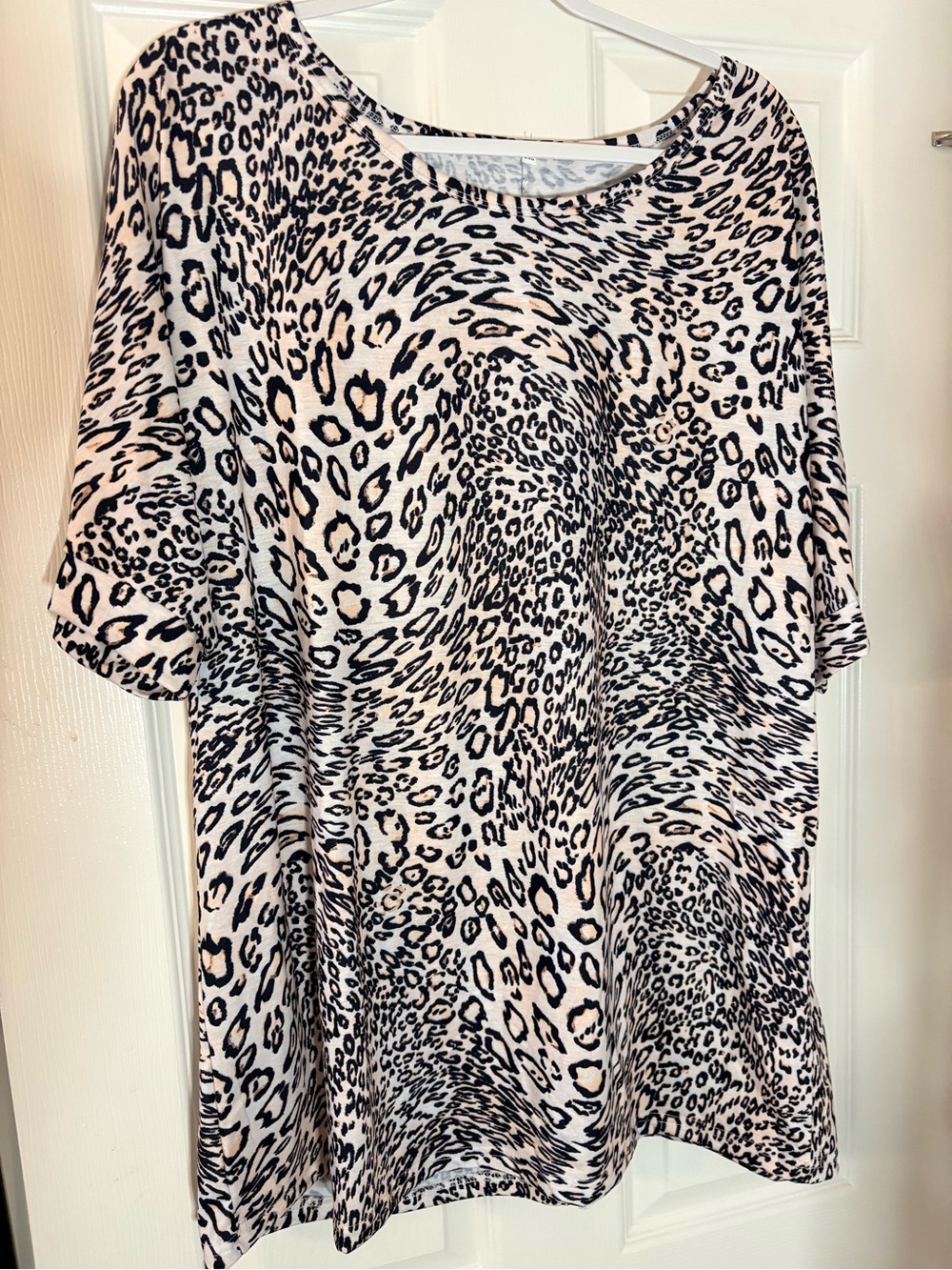 Neutral Leopard Print Short Sleeve Top